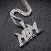 Zircon Letter MBM Iced Out Pingente Mens Colar Jóias Mens 14k Banhado A Ouro Correntes Diamante Bling Hip Hop Jóias com 24 polegadas Cub287K