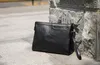 Brieftasche Männer PU Casual Große Kapazität Plain Schwarz Lange Clutch Tasche