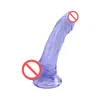 6 Inch Real Dildo With Strong Suction Cup Transparent Blue PVC Simulation Penis Vagina Ass Massager Sex Toy For Female Sex4899438