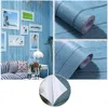 Yazi Beautiful Rustic Self Adhesive Stripe Faux Wood Light Blue Wallpaper Roll Living Room Bedroom Wall Paper for Baby