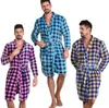 Men Buffalo Plaid Bathroben 7 kleuren Zachte flanellen jurk medium Lange nachthemd warme winter thuis gewaden OOA6738