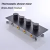 Salle de bain Noir Douche Set De Récupérations de pluie Chute de douche Panneau Thermostatique Mélangeur Thermostatique Robinet Robinets 304 Système de douche en acier inoxydable