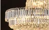 Lustres en cristal américains luminaires LED lustre moderne maison européenne hall d'hôtel salon grand escalier long lampe suspendue