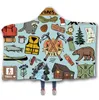 Koce z kapturem Noszenie Rzut Koc Kids Sherpa FleaBlankets KlimatyzacjaBlanket Camping Travel 12 Designs Opcjonalnie YW3954-ZWL