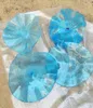 Modern Abstract Lamps Arts Blue and Green Décor Flower Plate 100% Hand Blown Glass Hanging Plates Wall Art