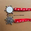 sublimation snowflake shape key christmas ornaments decorations with red snow rope hot transfer printing blank custom gifts 25mm