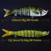 6Pcs/Set 1x 8/1x6 Sections Fishing Lure 6# 8# Fish Hook Swimbait bait Artificial Bass Baits