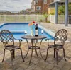 Livraison gratuite Ventes en gros Ventes chaudes Aluminium Outdoor 3 Piece Patio Bistro Ensemble de table et chaises avec seau à glace