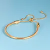 Bracelet coulissant à chaîne plaqué or jaune, chaîne à main, taille réglable pour bracelets à breloques en argent 925 avec boîte d'origine 7565088