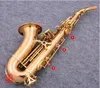 En iyi kaliteli fosfor kaplı bakır kavisli saksafon soprano sax b müzik aleti S-991 ağızlıklı Japon modeli. dava