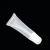 20pcs Empty Lip Gloss Tubes Container Cosmetic Packaging Soft Plastic Clear 8ml 12ml Travel Squeeze Lipgloss Tube PE Glossy Lids