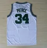 Męskie Haft # 21 Kevin Garnett Jersey Blue Blue White 34 # Paul Pierce Jersey 5 # Kevin Garnett 20 # Ray Allen Jerseys Szyj S-XXL