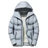 Mens Parka Jacket Winter Solid Color Simple Casual Down Jacket Warm Dikke Hooded Parkas Mannelijke Tops