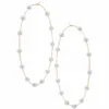 Fashion Women Faux Pearl Beaded Charm Big Hoop Earrings Statement Jewelry Gift7140928