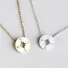 Compass Necklace Round Dist Disc Frendant Women Travel Jewelry Jewelry Chain Bijoux التخرج المصنوع يدويًا قلادة قلادة مستديرة