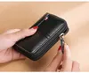 Kuhleder -Visitenkarte Hülle Menwomen Zipper Blackredcoffee Kreditkarten Brieftasche 2019 Retro Bankidcredit Card Inhaber 1PCS O3872771