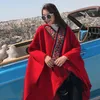 2019 Neue europäische und amerikanische Mode-Ponchos aus Kaschmirimitat, bequem, weich, warm, Poncho-Schal