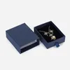 [Ddisplay] klassisk stil mörkblå smycken set box, vigsel ring fall, halsband presentpaket, örhängen studs packning, armband låda låda