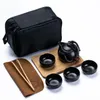 Chinese Kung Fu Tea Set Ceramic Portable Teapot Set Outdoor Travel Gaiwan Tea Cups of Tea Ceremony Teacup Fine Gift