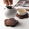 Walnut Wood Coasters Plum Blossom Shape Cup Pad Coffee Tea Cup Houten Drink Mat Home Bar Office Mug Onderzetter