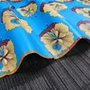 Wax High Quality Fabric new Wax Blue Flower design African Wax Fabric Hot Sale Design cloth