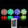 Bateria LED Night Night Light Operado IP68 Piscina Decoração de Peixe RGB Controle Remoto Vela Vaso Rodada Em Forma 10led