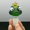 Green Frog Bubble Head Wholesale Glass Water Pipes Tobacco Accessories Glass Ash Catcher