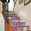 DIY Tile Decals Mexican Traditional Stair Stickers Removeable Waterproof Wallpaper Home Decor 7.1 x 39.4 inch 6pcs