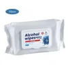 Toalhetes com álcool 75% 50 pçs/saco Toalhetes de mão descartáveis desinfetantes para limpeza portátil em estoque