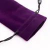 Recentemente sacchetti di velluto lungo viola e nero 7 sacchetti regalo con coulisse 5x18 cm favore pettine porta rossetto borse di alta qualità 25 pezzi / lotto173Q