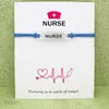 Moda Favorita Infinito Desejo Pulseira Com Corda de Corda de Couro de Cartão Pulseira para As Mulheres Menina Namorada Enfermeira Dia Jóias Presente