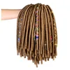 Tığ işi dreadlocks saç uzantıları 14 inç sentetik tanrıça sahte locs örgüler kadınlar için siyah kahverengi böcek8153452