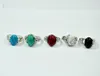 Nieuwe mode dames sieraden gemengde stijl gemengde kleur groen rood zwart wit turquoise ringen edelsteen ring maat 16-20#