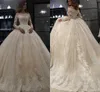 Abiti da sposa vintage in pizzo arabo Dubai Ball Gown 2021 glitter paillettes appliqued abiti da sposa chiesa formale bateau sweep treno abiti da sposa plus size AL3685