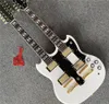 12 6 Строки 1275 Двойная шея Белая электрическая гитара Золотое оборудование, тюнеры TUILP