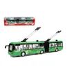 Double Carriages Trolley Bus Model Toy, Diecast Alloy Car, Lights& Sound, Pull-back, 1:48 Scale, Ornament, for Christmas Kid Birthday Boy Gift, Collecting, USEU