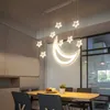 Star and Moon Hanging Lights Modern led Pendant Lights For Living Room Dining Room Bar Home Decoration Pendant Lamp MYY