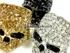 Brand Skull Rings For Men Rock Punk Unisex Crystal Black/Gold Color Biker Ring Male Fashion Skull Jewelry Wholesale