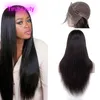 Brazilian Peruvian Human Hair Lace Front Wigs Straight Virgin Hair 8-24inch 3 Pieces Straight Baby Hair Natural Color 3 Set