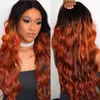 Brazylijskie ombre 1B/350 Body Wave ludzkie włosy Remy Weves 3 wiązki z czołami z zamknięciem podwójne rozszerzenia włosów