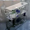 New Square Tube Pan Pot dragon, gros brûleur Bongs Pipes huile d'eau Pipe en verre huile fumante Rigs Livraison gratuite