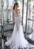 2019 Dimitrius Dalia Mermaid Wedding Dresses Bridal Gowns robe de mariée Long Sleeve V Neck Lace vestito da sposa Beach boho wedding dress