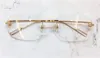 fashion design frame optische bril 0113 k goud vierkant frameloze retro moderne zakelijke stijl unisex kan recept eyewear283T maken