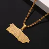 Gold Silver Color Stainless Steel Puerto Rico Map Pendant Necklaces Trendy Puerto Ricans Maps Charm Jewelry