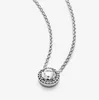 LADY Round diamond pendant Jewelry rose gold Necklace S925 Sterling Silver Clavicle Chain Women Pendants Necklaces Original Box for Pan W214