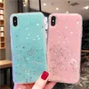 Bling Glitter Estrela Lua faísca Sequins macio claro Silicone bonito da tampa do caso para Apple iPhone 11 Pro 11 X XS XR Max Plus