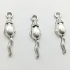 200 st/lot Little Mouse Legering Berlocker Hänge Retro Smycken DIY Nyckelring Ancient Silver Hänge För Armband Örhängen Halsband 24*6mm