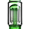 12 inch green and blue Glass Bong Hookahs bent type Multi-hole backflow system oil rig Water Pipe With 14 mm Joint bowl