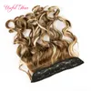 Ombre Clip in Hair Extensions Bruin Blonde Hoogtepunten Synthetisch Steil Haar 250gram Synthetische Vlechten Haarklemmen Marley Twist 5 stks Clips