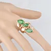 [DDisplay]Wholesale LEAVES Shape OPAL Jewelry Ring Creative Rose Gold Setting Finger Rings Surface Polishing Size 6-9